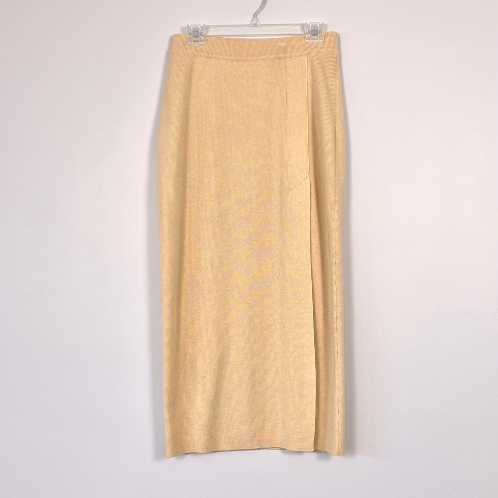 ESCADA Vintage Wool Cashmere Silk Knit Pencil Maxi Slit Skirt Size 38 Medium